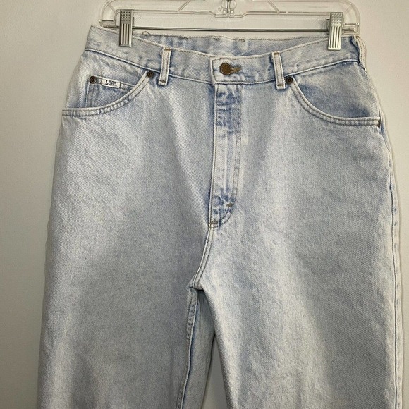Vintage Lee Jeans Size 14 Long Relaxed Riders Tapered Light Blue 80s Mad… - Picture 2 of 9